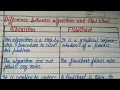 difference between flow chart and algorithm in c language with example