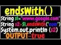 endsWith method in string java ICSE X class 10 Semester 2 computer applications