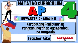 AP 4 Kuwarter 4 Aralin 6 Karapatang Panlipunan at Pangkabuhayan at Mga Kaakibat na Tungkulin