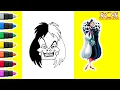 Watch Me Color Cruella de Vil Disney 101 Dalmatians Coloring