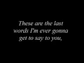 Thousand Foot Krutch: Last words - Lyric Video