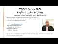 MS SQL Server English Logins Users