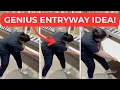 She buys a GIANT board at Home Depot for this genius entryway upgrade