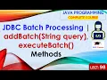L98 JDBC Batch Processing addBatch String query executeBatch Methods Java Lectures Hindi