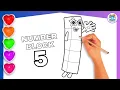 COLORING Numberblock 5 Coloring How to Draw Numberblock 5 for Kids and Toddlers Today