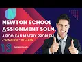 Newton school A Boolean Matrix Problem Newton school assignment answer Java 2d array questions