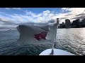 A Ride on MBTA Ferry from Charlestown Navy Yard to Boston Long Wharf