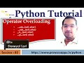 OOP Operator Overloading in Python Python Tutorial for Beginners