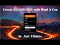 How To Create a Login Box using Html Css Step-by-Step Tutorial