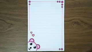 تزيين الدفتر تزيين دفتر على شكل رسم كيوت رسومات لتزيين الدفاتر Easy Notebook Border Design 