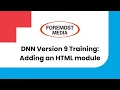 DNN Training Adding an HTML module - DNN v 9
