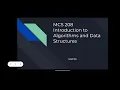 MCS 208 Unit 1 IGNOU MCA - NEW MCS 208 Introduction to Algorithms and Data Structures