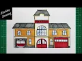 How to Draw a Fire Station Easy Step by Step