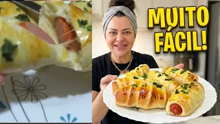 Enroladinho de salsicha com queijo! Tão fácil que surpreende