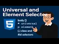 Complete CSS Tutorial - Universal Body Element Class and ID Selectors with Sample Code