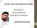Matlab for Beginners if if-else if-elseif-else statement