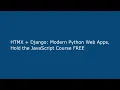 HTMX Django Modern Python Web Apps Hold the JavaScript Course FREE