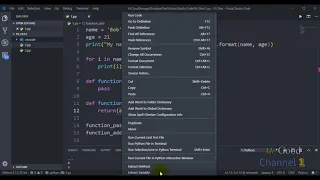Refactoring Extract Variable Extract Method Run in Terminal - course VS Code Python