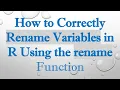 How to Correctly Rename Variables in R Using the rename Function