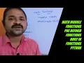 MATH MODULE FUNCTIONS BUILT IN PREDEFINED PYTHOON PROGRAMMING