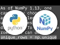 Find unique rows in numpy array