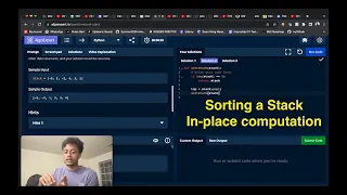 Sorting a Stack AlgoExpert and Leetcode Series In-Place Computation Python Problem Solving