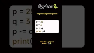 PYTHON All Compound assignment operators