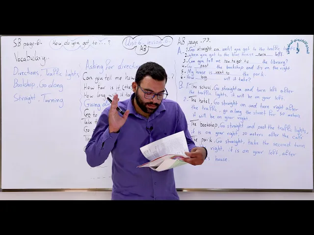⁣مادة اللغة الإنكليزية للصف الثالث المتوسط : الوحدة السادسة : الدرس السادس