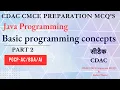 CDAC Java Programming CMCE Preparation MCQ s Basic programming concepts Part 2