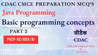 CDAC Java Programming CMCE Preparation MCQ s Basic programming concepts Part 2