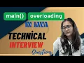Can we overload main function Main Method overloading in JAVA Technical Interview Questions