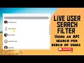 How to make a search filter using API Search bar search Filter in Javascript