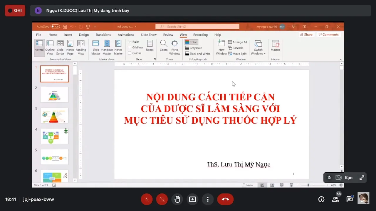 Outline Video Dược Lâm Sàng 1 Bài 1 Cách tiếp cận của dược sĩ lâm sàng với mục tiêu sử dụng thuốc hợp lý