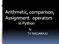 8 Arithmetic comparison and assignment operators - Python programming