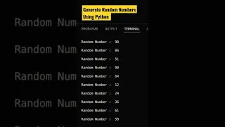 Python program to generate random numbers