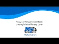 Placing an Interlibrary Loan Request