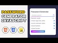Password Generator in HTML CSS JavaScript