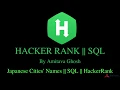 Japanese Cities Names Easy SQL HackerRank