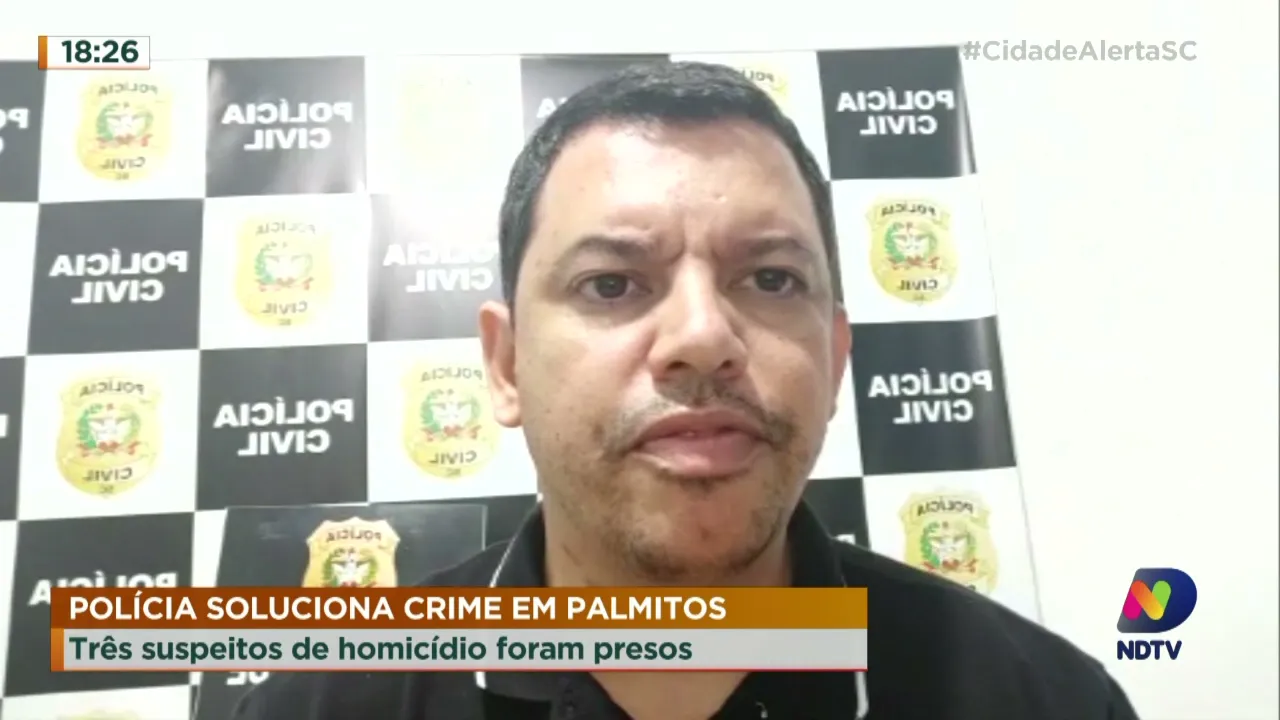 Polícia soluciona crime em Palmitos: três suspeitos de homicídio foram presos