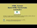 Html Tutorial Basic Text Format Lesson 2 Class 9 AKU-EB Sindh Board Practical Practice