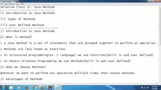 Selenium Tutorial 12 User Defined Methods in Java