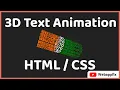 CSS 3D Text Animation Effects Create an Animated 3D Text Effect 3D Text Animation HTML CSS