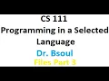 CS111 Dr Bsoul Files Part 3 Python