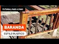 RUSTIC WOODEN RAILING step-by-step tutorial How to make a railing from logs or branches