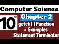 10th Class Computer Chapter 2 Book Getch Function Class 10 Computer Chapter 2 SNC 2023 PTTB