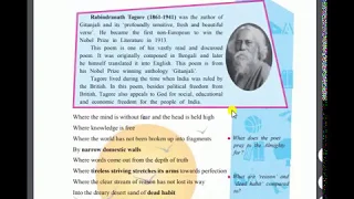 class 10 ssc where the mind is without fear rabindranath tagore english home revise