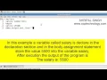PLSQL TUTORIAL - How to use assignment operator in plsql program