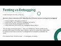 Testing vs Debugging ISTQB Foundation Exam Prep
