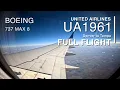 FULL FLIGHT Denver to Tampa United Airlines UA1961 - Boeing 737 MAX 8