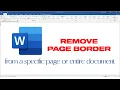 How To Remove Border From A Specific Page Or Entire Document In MS Word